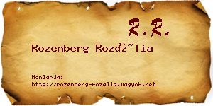 Rozenberg Rozália névjegykártya